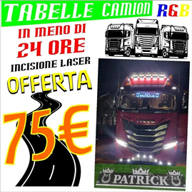 Tabelle Targhe Camion Led RGB 12V 24V