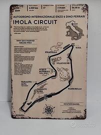 Targa Poster Circuito Imola 30x20cm in metallo 