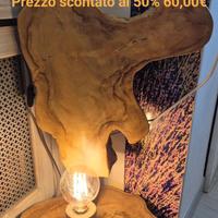 Lampada in tronco di teak naturale