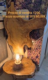 Lampada in tronco di teak naturale