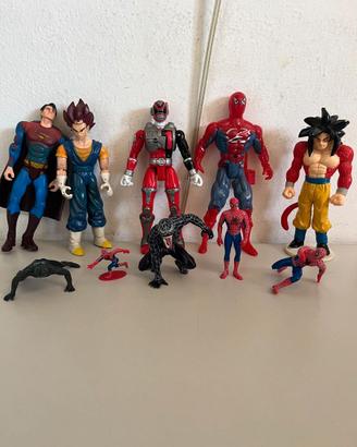 Lotto di figures Marvel-Spiderman-DragonBall