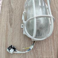 Lampada da esterno a gabbia con vetro rigato