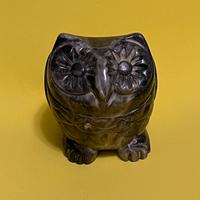 Statuina fermacarte gufo in pietra ollare