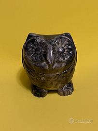 Statuina fermacarte gufo in pietra ollare
