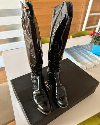 Stivali cavallerizza nero lucido Fabi