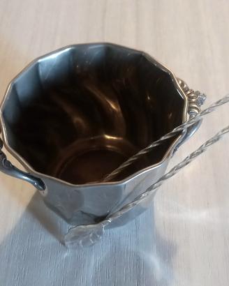 Secchiello Ghiaccio Vintage e Pinze Lorenzi Milano