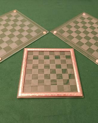 SCACCHIERE VETRO TRASPARENTE SATINATO