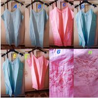 Otto Camicie da Notte Azzurre & Rosa degli anni 50