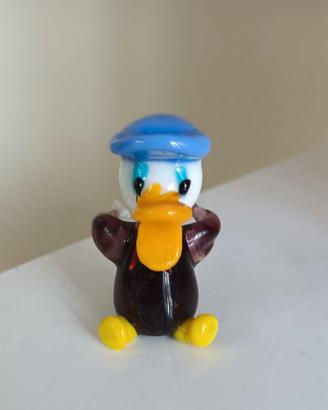 Piccola Statuina Paperino Vetro Murano