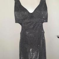 Tubino glitter argento cut out