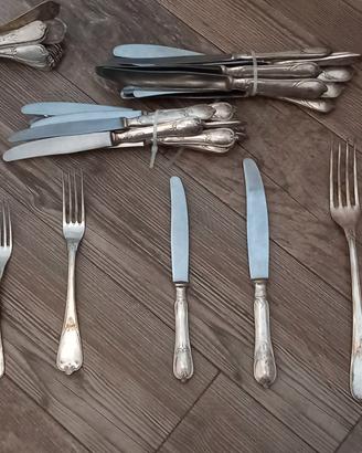 servizio di posate  vintage, bagnate in argento 