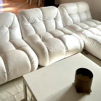 Divano ecopelle bianco 3 m diviso in 3 poltrone