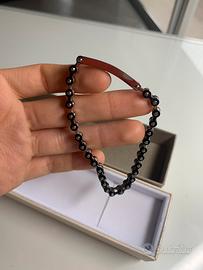Bracciale uomo nero stile catena