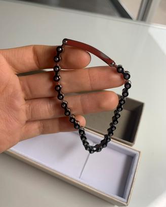 Bracciale uomo nero stile catena