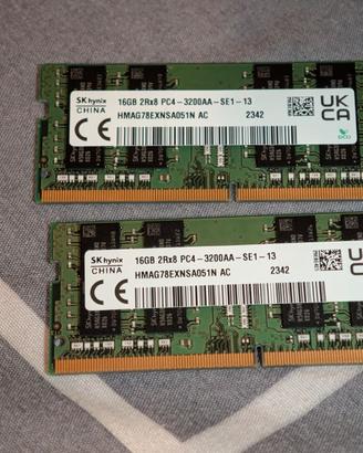 RAM DDR4 SODIMM 32GB KIT 2X16GB SK HYNIX 3200MHZ