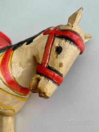 Cavallo a Dondolo Vintage Legno anni '60 Germania