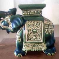 Elefante Sgabello/Portapiante vintage in ceramica