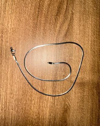 Collana argento minimal snake unisex nuova