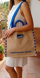 Borsa Shopper in  juta Santal  Nuova 