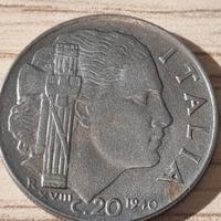 moneta 20 centesimi lira Italia 1940