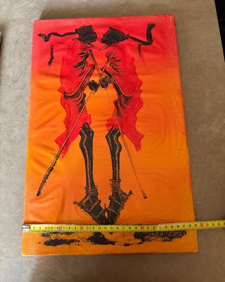 Quadro su tela tribù africana MasaI