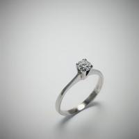 Anello solitario in oro bianco 18ct