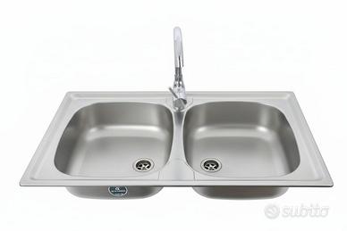 Lavello in acciaio doppia  vasca foster 18/10