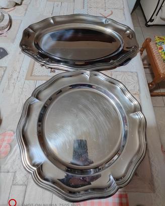 2 Vassoi acciaio inox