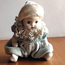Bambola Pierrot Vintage in Porcellana 