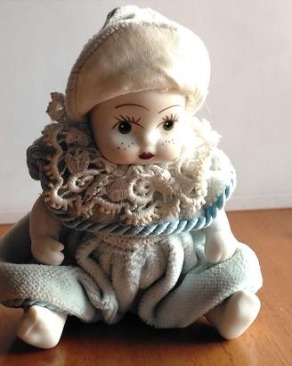 Bambola Pierrot Vintage in Porcellana 