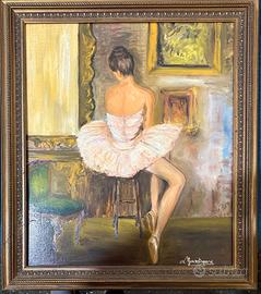 Quadro olio su tela con cornice 