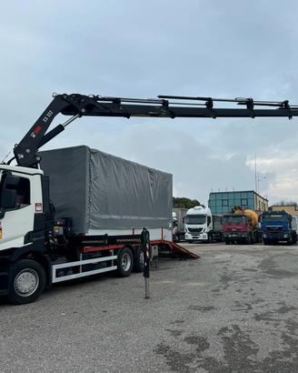 RENAULT T 380 CASSONE + GRU HIAB XS 322-6