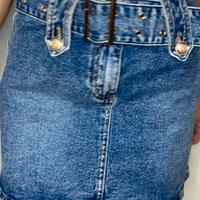 🩵 Gonna di jeans a vita alta con cintura