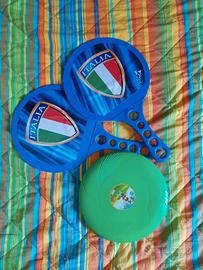 Set Racchettoni Italia + Frisbee Gioco da Spiaggia