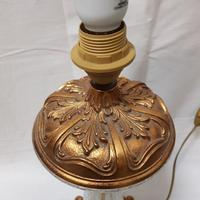 BASE LAMPADA VINTAGE IN BRONZO E VETRO CRISTALLO