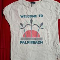 T-shirt bianca da bambina con stampa