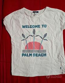 T-shirt bianca da bambina con stampa