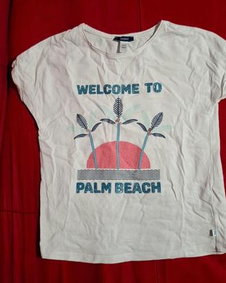 T-shirt bianca da bambina con stampa