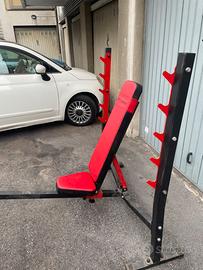 Panca inclinata negativa con supporti marbo sport