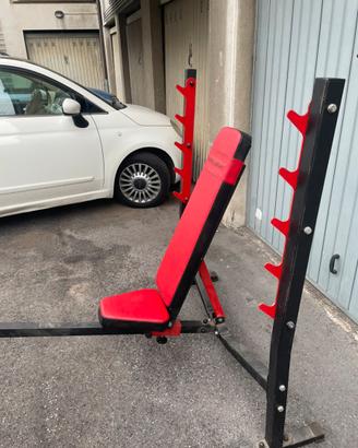 Panca inclinata negativa con supporti marbo sport
