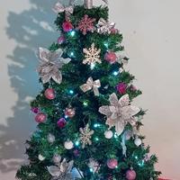 albero di natale 127cm nuovo completo di addobbi