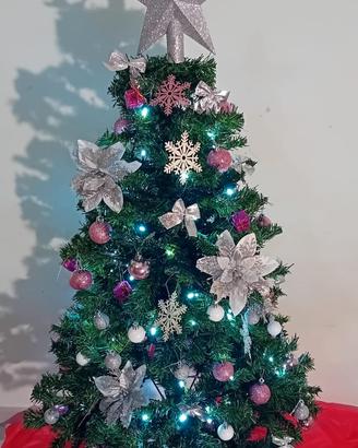 albero di natale 127cm nuovo completo di addobbi