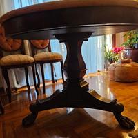 tavolo antico con piano in marmo lavorato a bulino