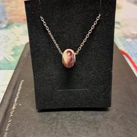 charm in vetro di Murano con Catenina in acciaio 