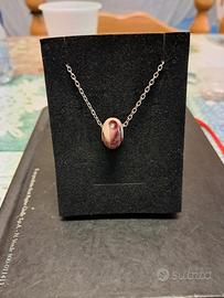 charm in vetro di Murano con Catenina in acciaio 