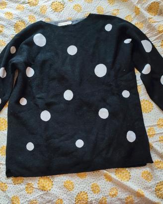 Maglione Nero a Pois Bianchi E-Woman