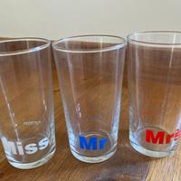 3 Bicchieri vetro PROPAGANDA Vintage design NUOVI