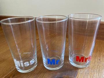 3 Bicchieri vetro PROPAGANDA Vintage design NUOVI