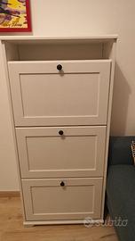 Scarpiera a 3 scomparti bianco