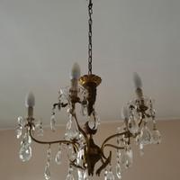 lampadario vintage con cristalli 